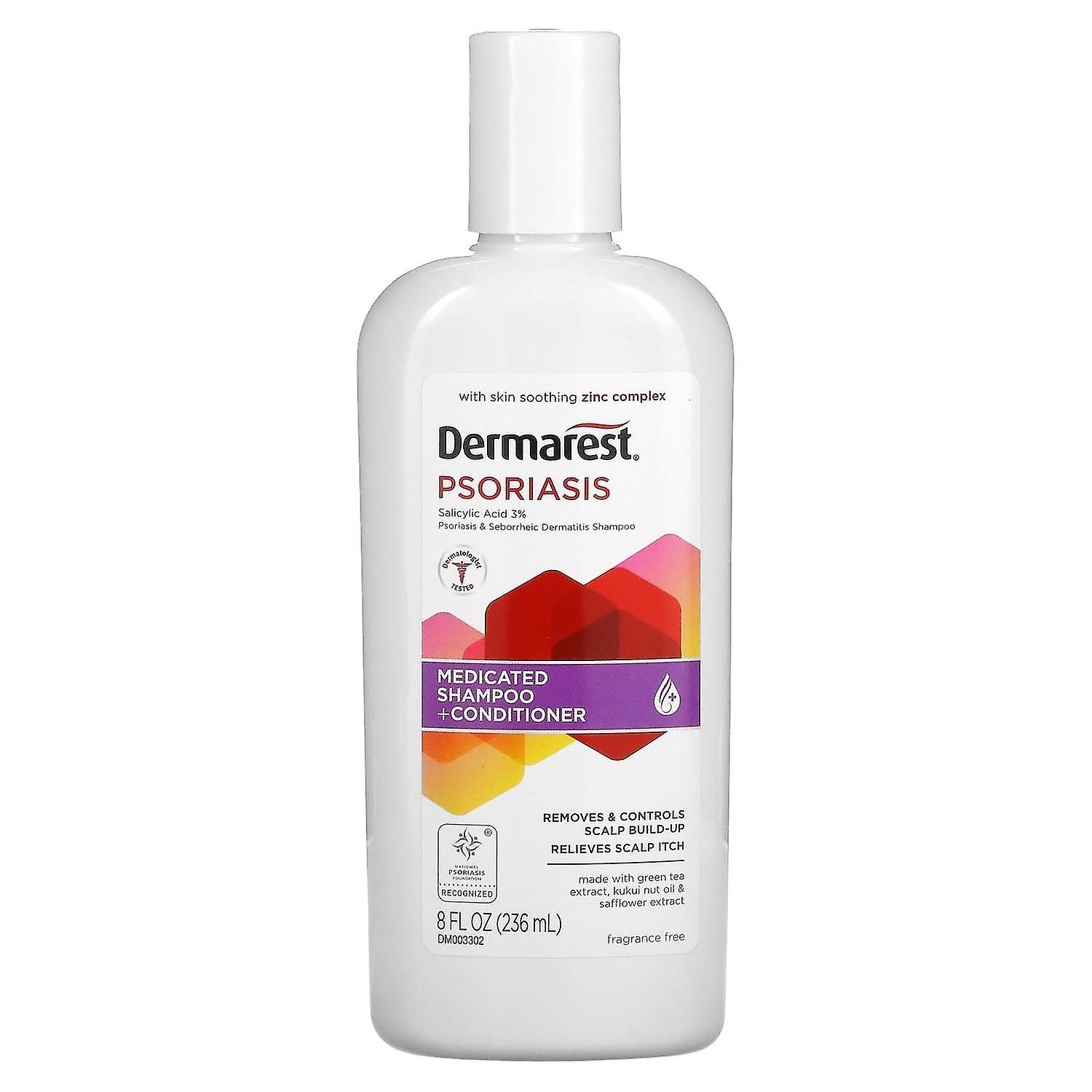 Dermarest, Psoriasis, Medicated Shampoo + Conditioner, Maximum Strength, Fragrance Free, 8 fl oz (23