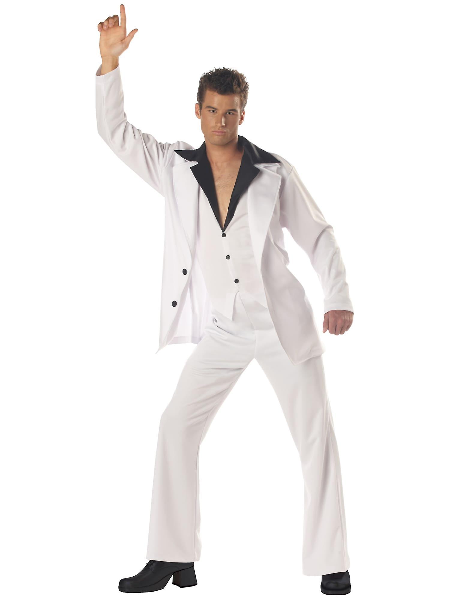 California Costume Collections Disco Dude Tony Saturday Night Suit 70s Adult Mens Costume White Large (42-44)