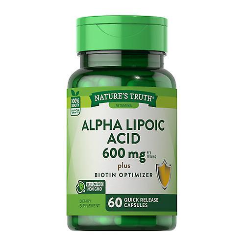 Sundance Nature's Truth Alpha Lipoic Acid Plus Biotin Optimizer Quick Release Capsules, 600 Mg, 60 Caps (Pack of 1)