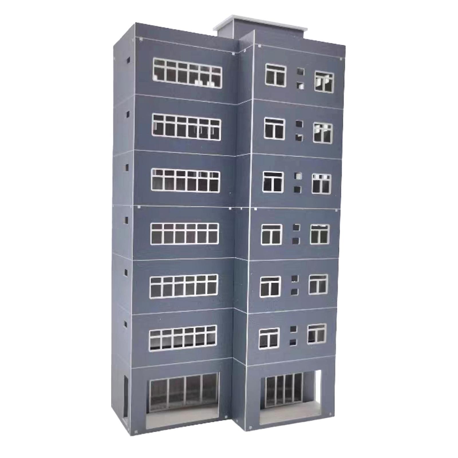 Niutuo 1:87 HO Scale Buildings Train Railway Modern Tall Business Office 25cm Kit Model Gray