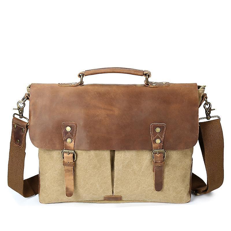 The Brands Market Men's mixed-color messenger bag Khaki