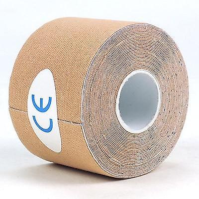 Slowmoose 5m Waterproof Breathable Cotton Kinesiology Tape - Sports Adhesive Elastic Roll khaki 5CM X 5M