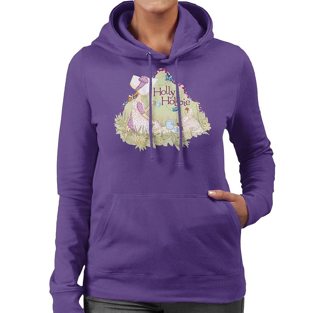 Holly Hobbie Tea Party Women's Hooded Sweatshirt Purple XX-Large