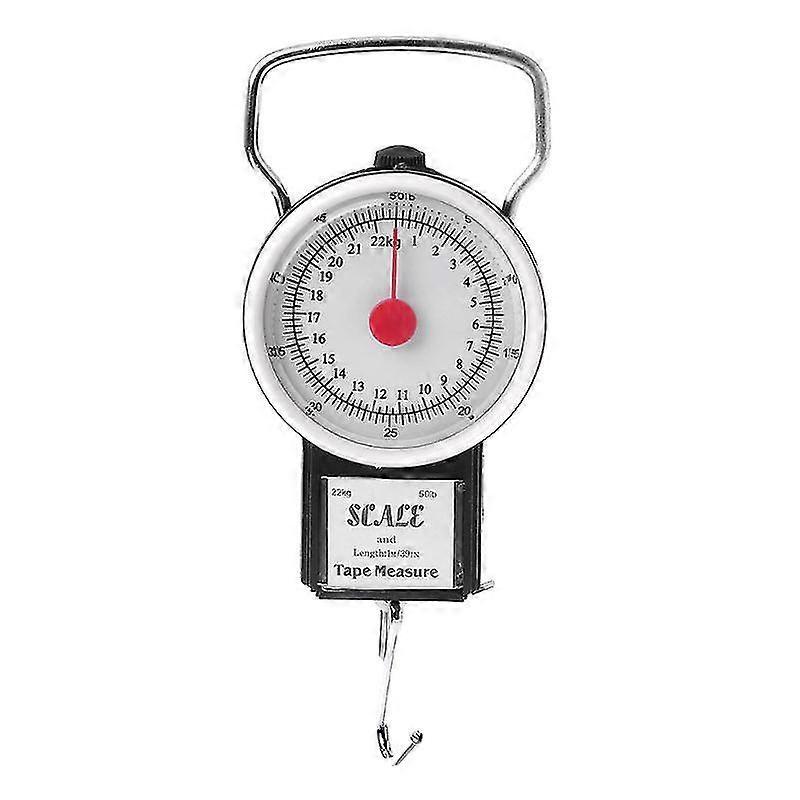 Wwxx Portable Fishing Scale 50lb/22kg With Tape Measure Hanging Hook Scale Tool [XH] Black