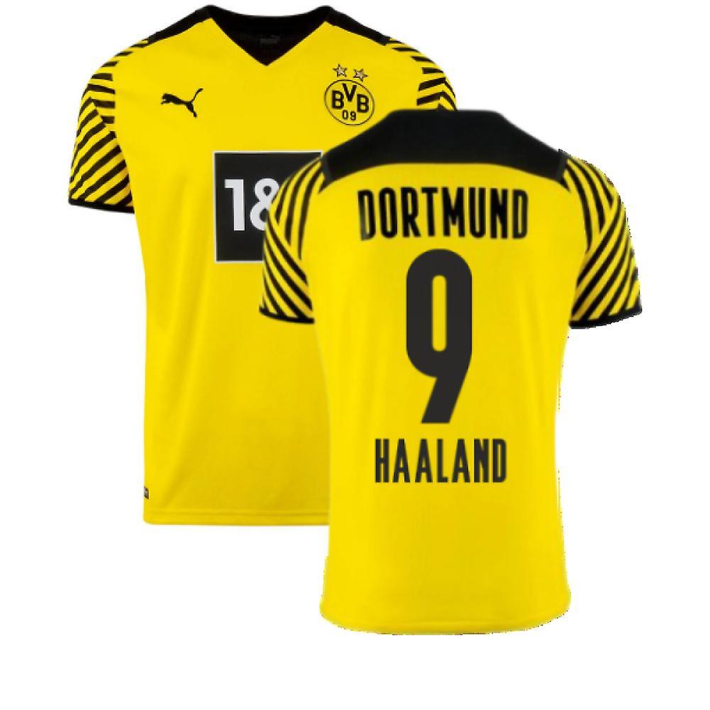 Puma 2021-2022 Borussia Dortmund Home Shirt (HAALAND 9) Yellow Large Adults