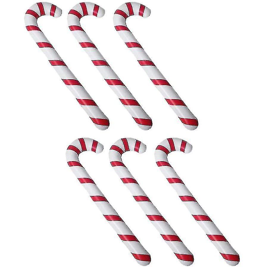 6pcs 86cm Inflatable Candy Canes Stick For Christmas Decoration