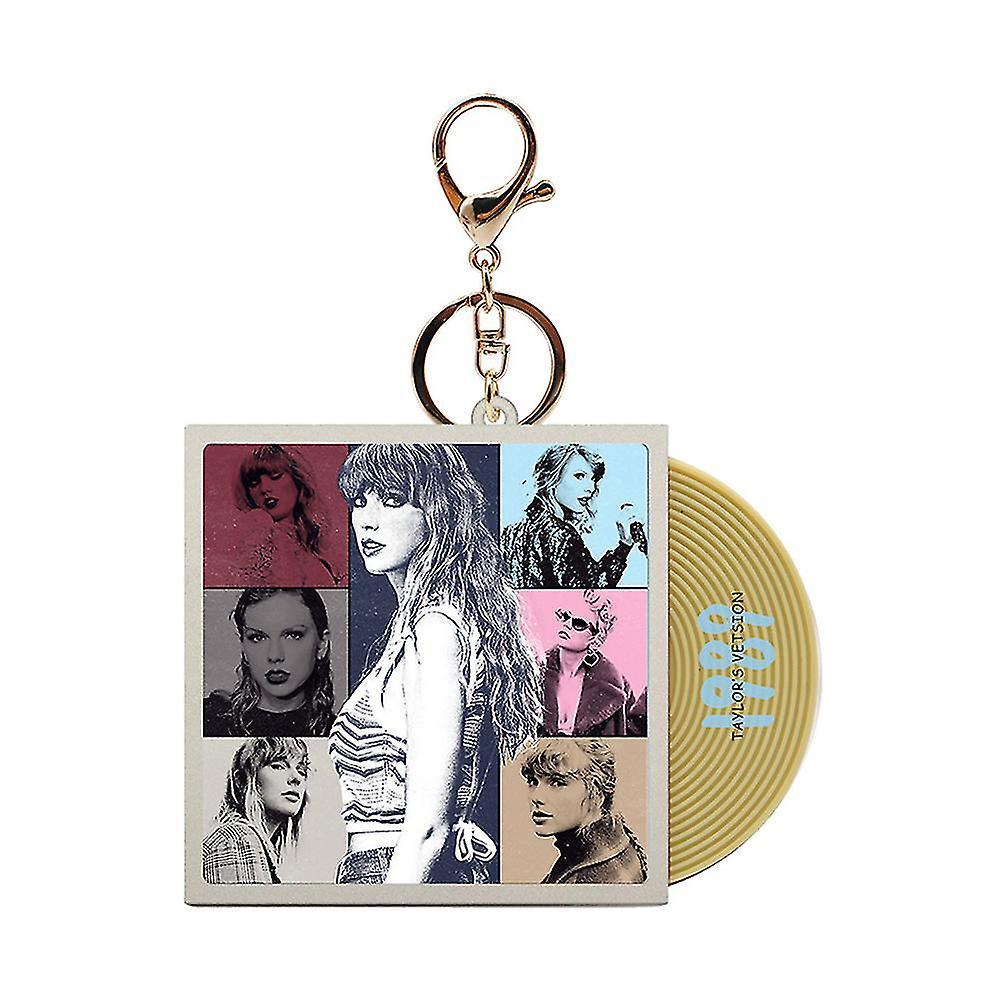 Shinestar 2024 Taylor Swift Keychain 1989 Cd Album Pendant Keyring Bag Charm Key Chain Swiftie Fans Adult Kids Gifts C