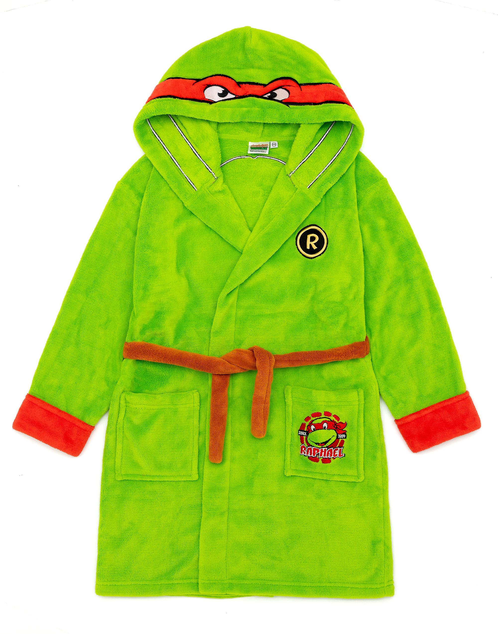 Teenage Mutant Ninja Turtles Boys Hooded Bathrobe Green Raphael 5-6 Years