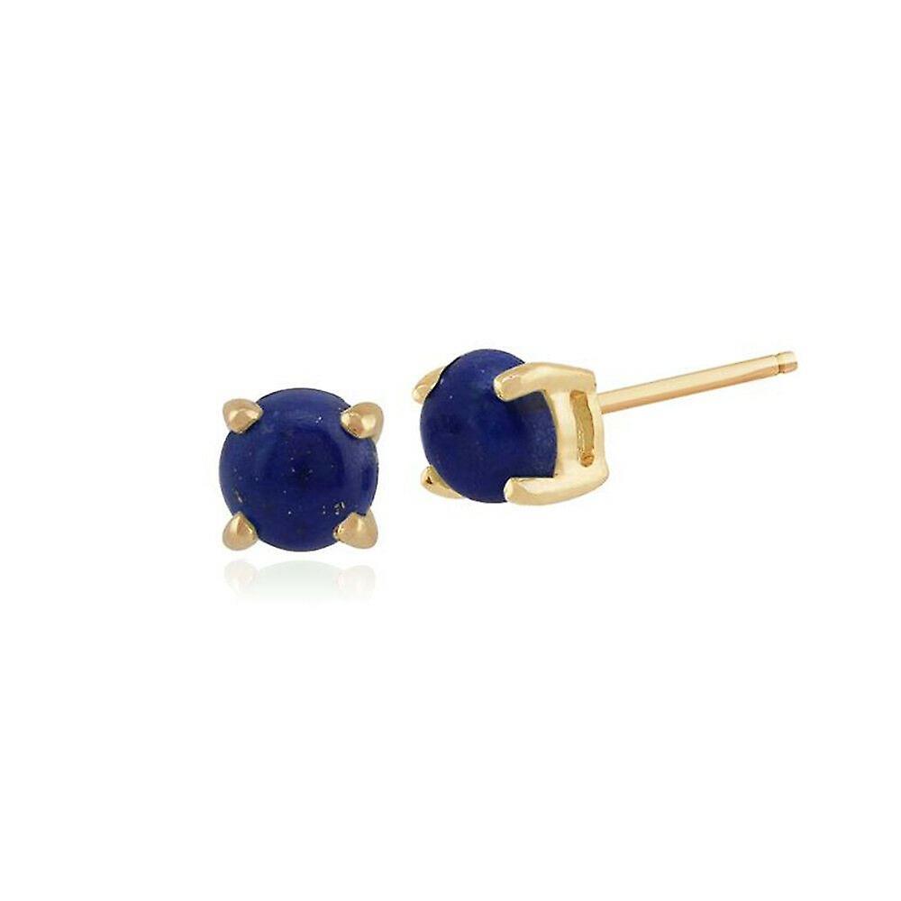 Gemondo Classic Round Lapis Lazuli Claw Set Stud Earrings in 9ct Yellow Gold 3.50mm 183E0083419 Blue One Size