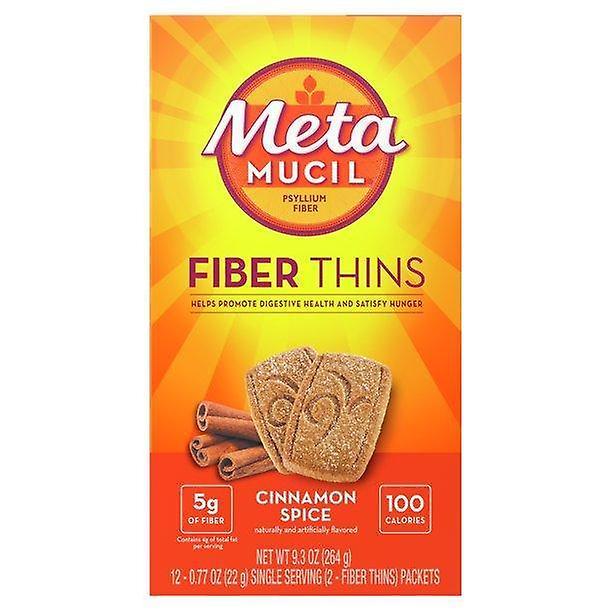 Metamucil Fiber Supplement Thins, Cinnamon Spice Flavor, 12 Ct