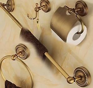 Slowmoose Durable Solid Brass Bathroom Accessories Set Antique Brass