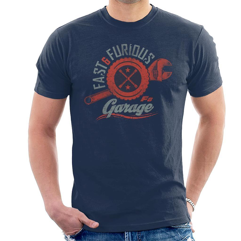 Fast & Furious Fast and Furious 8 Garage Logo Men's T-Shirt Navy Blue X-Large