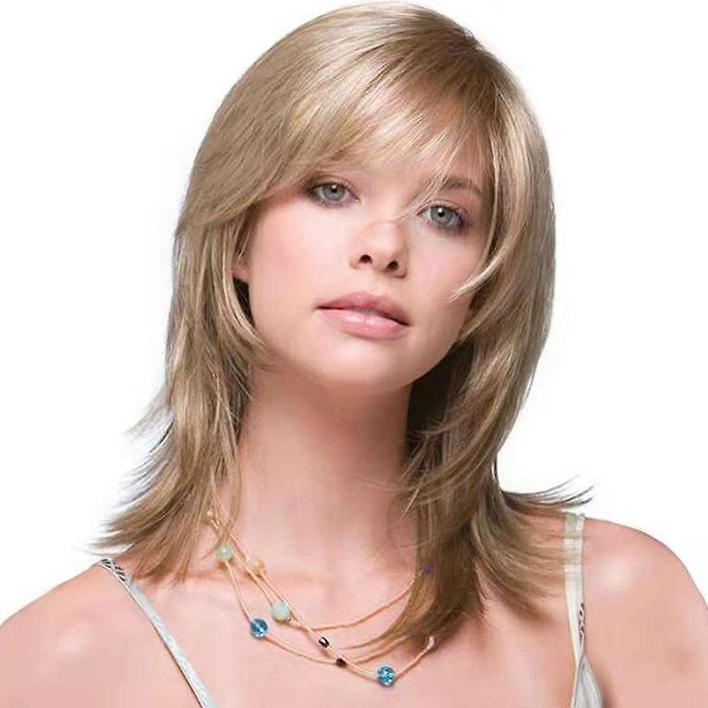 Wisetony Women's Wig Women's Fashion Short Straight Hair Wig Chemical Fiber Hair Head Cover