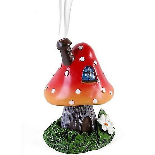 Red Smoking Toadstool Incense Cone Burner