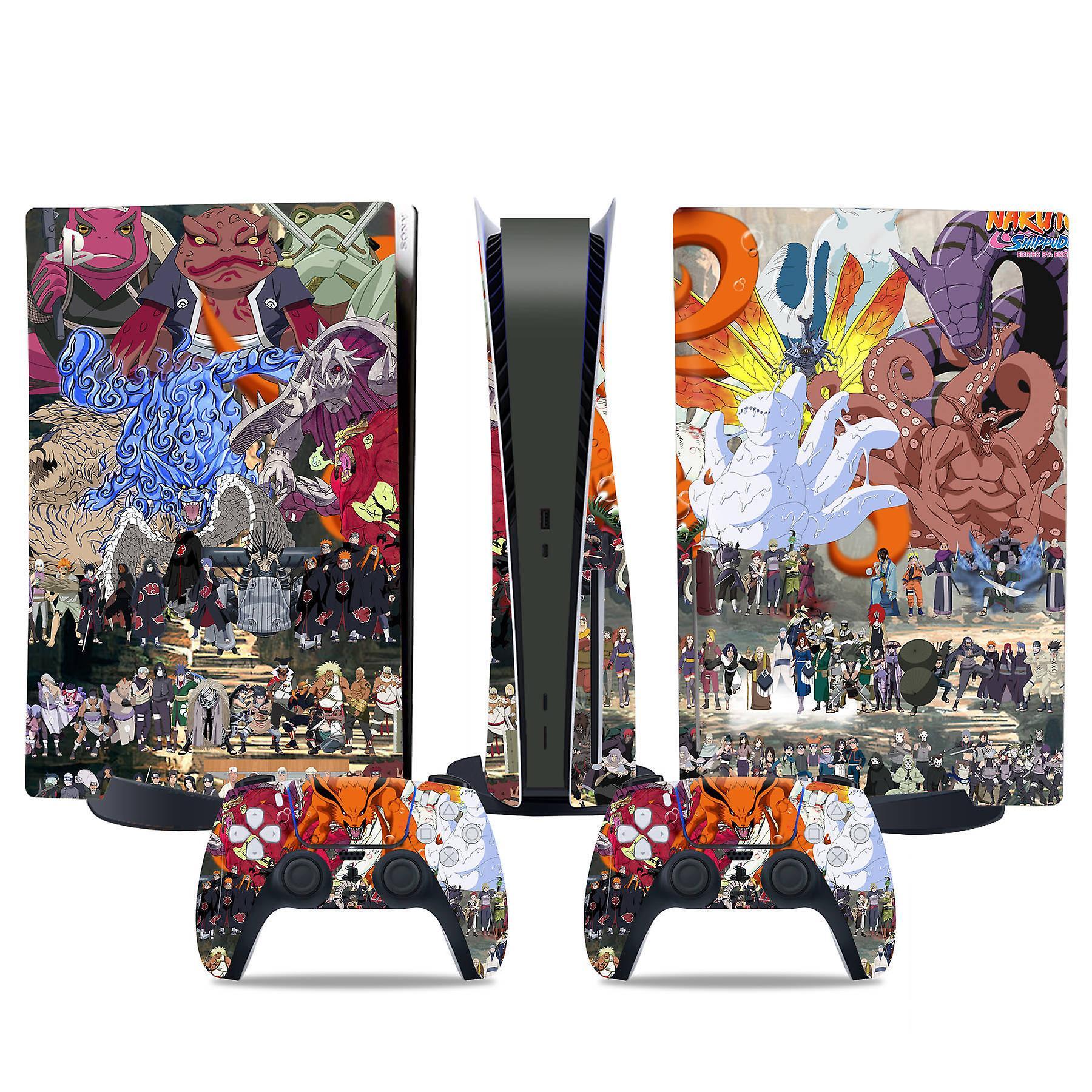 Heyone PS5 optical drive version sticker, cool PS5 skin, controller handle,for PS5 console and controller,NARUTO