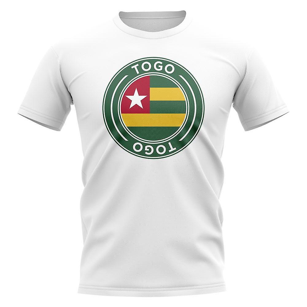 UKSoccerShop Togo Football Badge T-Shirt (White) XLB (12-13 Years)