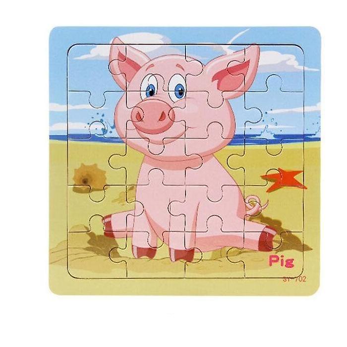 Slowmoose Style Educational Wooden Puzzle - Animal Vehicle Toy 702