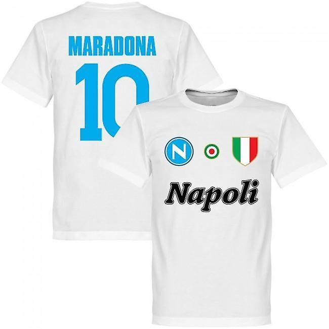 Soccer Tees Napoli Maradona 10 Team T-Shirt - White L