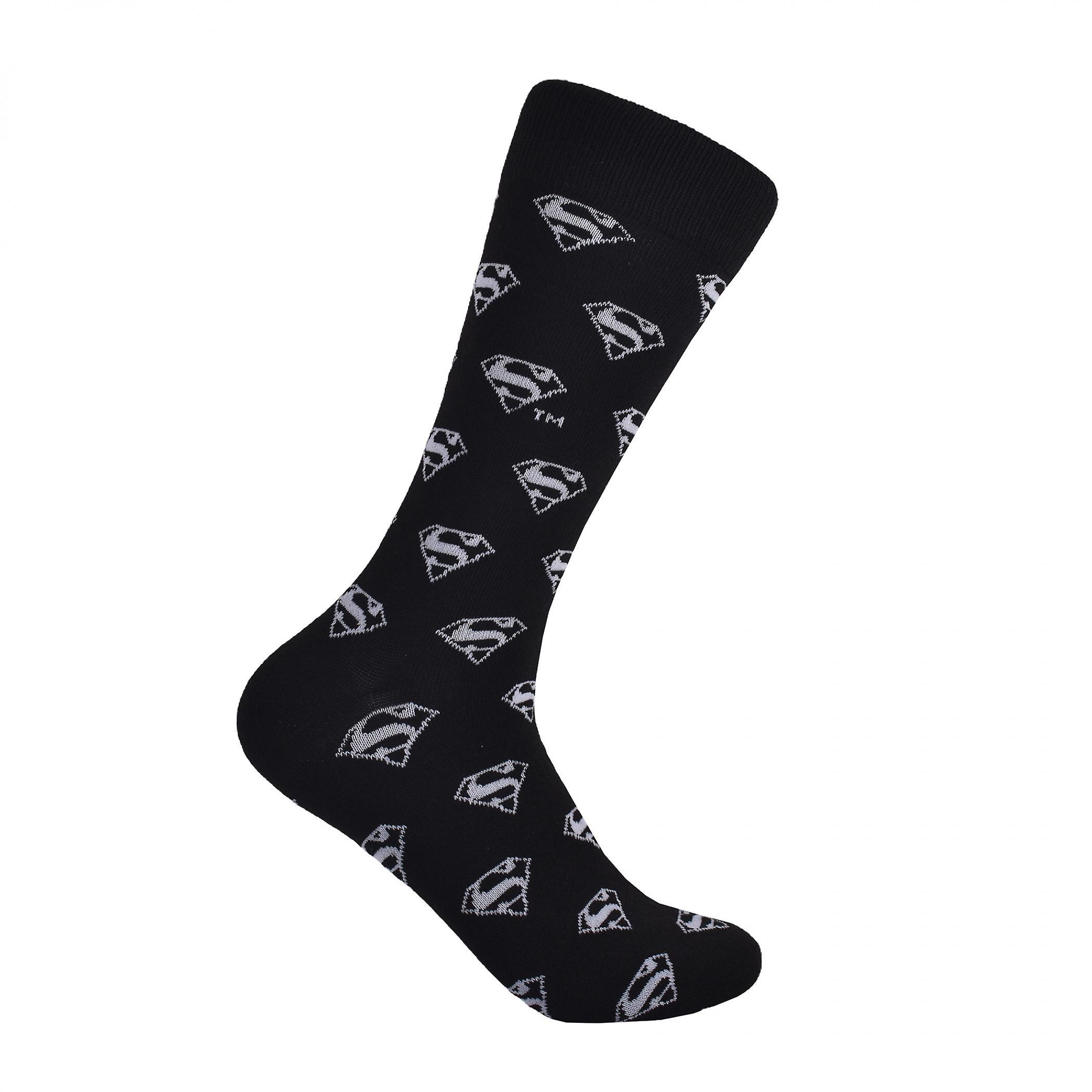 DC Comics Superman Classic Logo Crew Socks Black