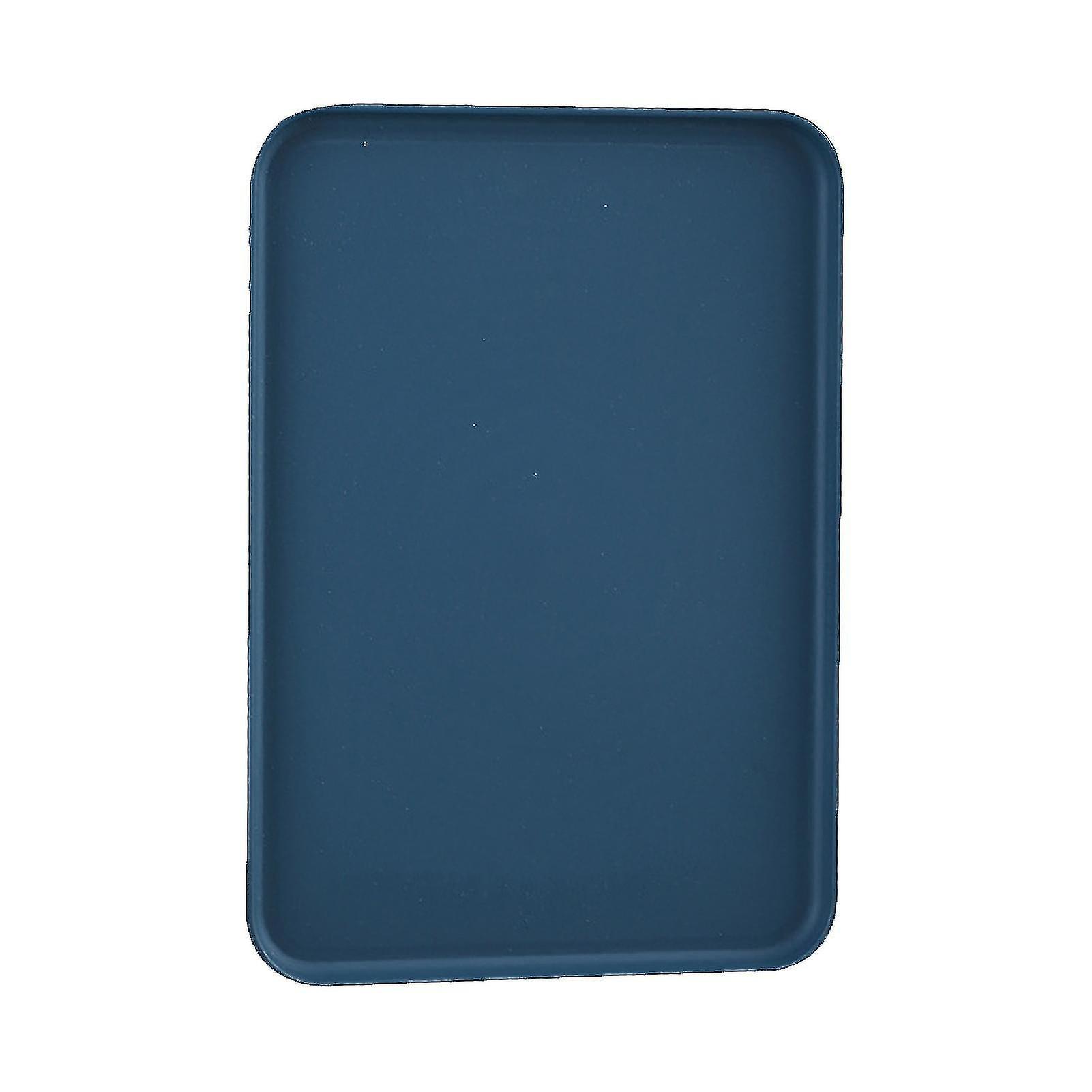 Ssylune Multi-use Large Capacity Serving Tray Plastic Practical Food-grade Storage Tray For Home Dark Blue M