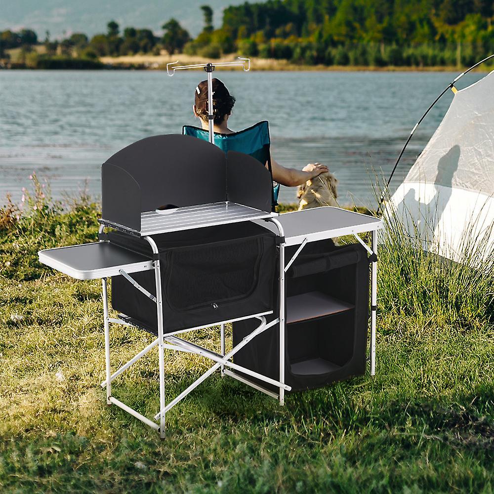 Living And Home Livingandhome Aluminum Camp Kitchen with Zippered Storage and Camp Tables