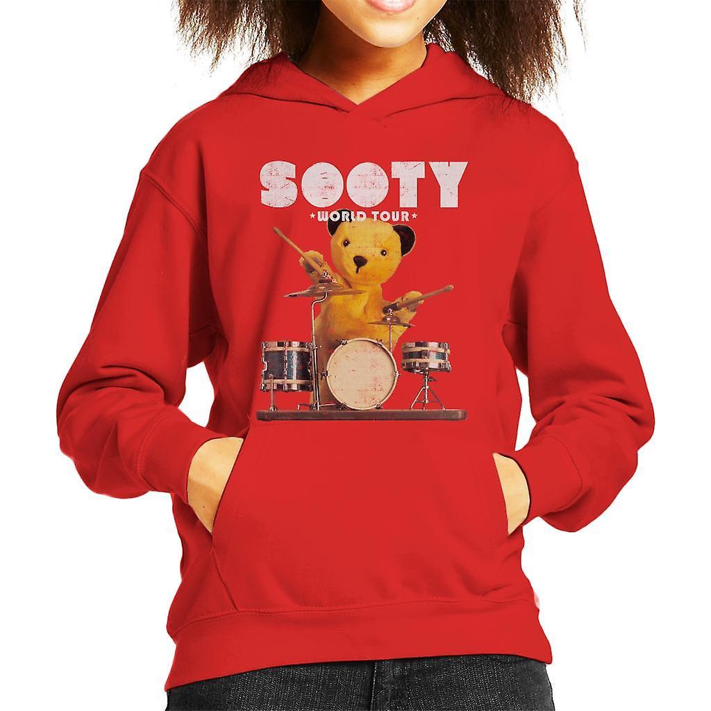 Sooty World Tour Drums Kid's Hooded Sweatshirt Red X-Large (12-13 yrs)