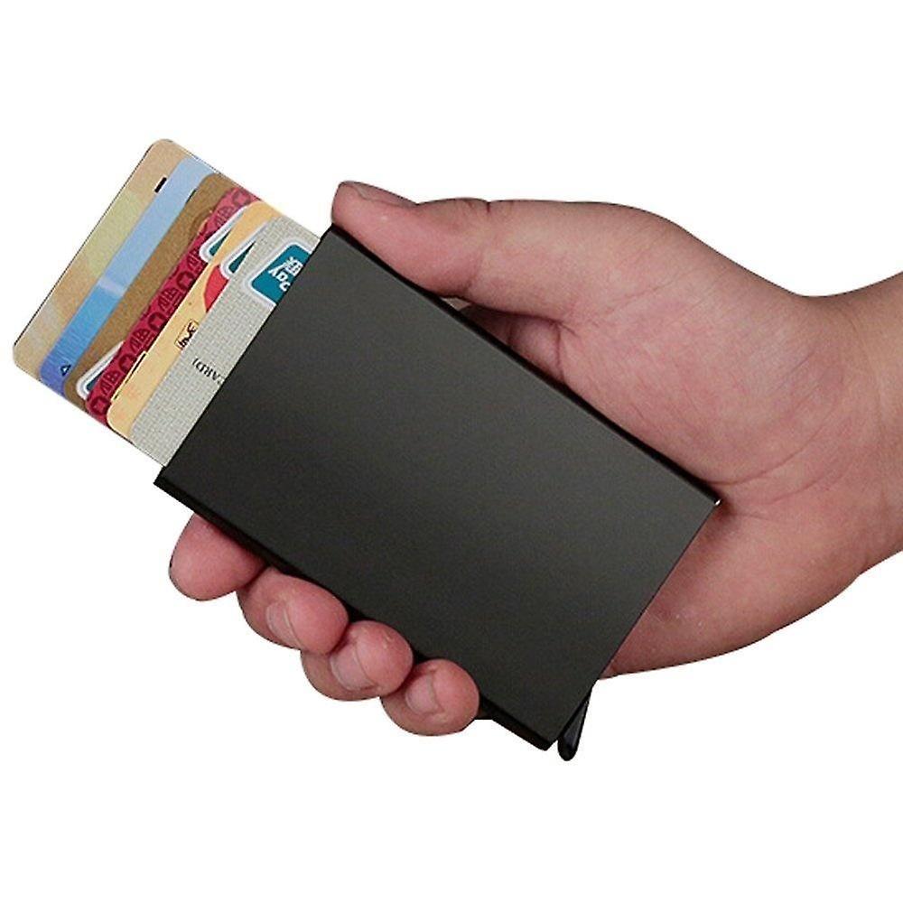 Best Trade Card Holder with RFID Secure Protection Aluminum Tray Smart Wallets Black