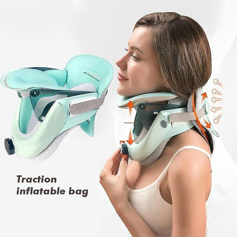 ffzzbg Cervical Traction Neck Spine Support Hot Compression Tractor Stretching Collar Brace Pain Relief Neck Pain Soreness Theraputic