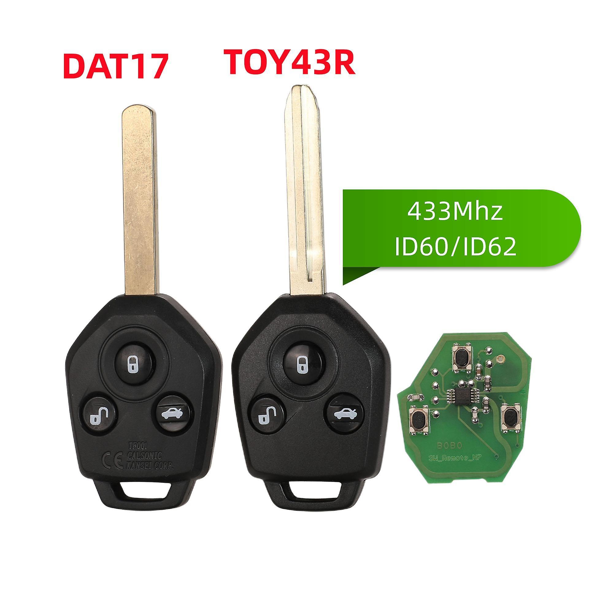 Bolongking 3 Button Remote Key For Subaru Forester Outback Legacy 2008 2009 2010 2012 2013 2014 433MHz 4D62 ID60  Chip 4d60 Chip