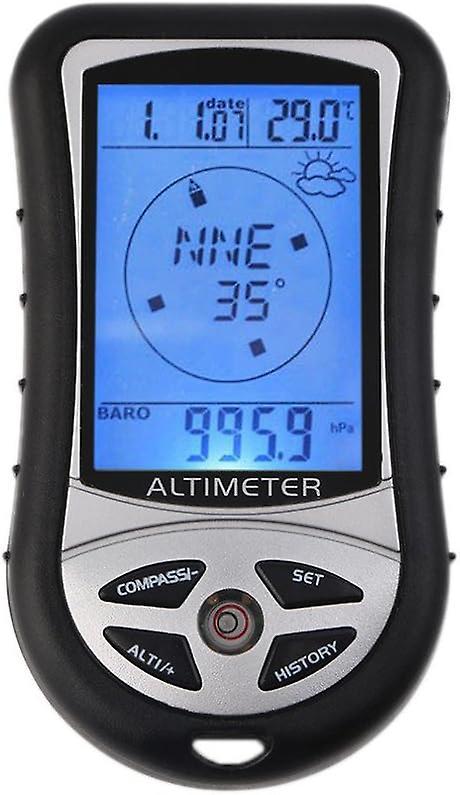 Wenkeay Digital Altimeter Compass,8 in 1 Multifunction with Backlight,Weather Forecast,Clock Calendar,Barometer Thermometer for Outdoor Camping