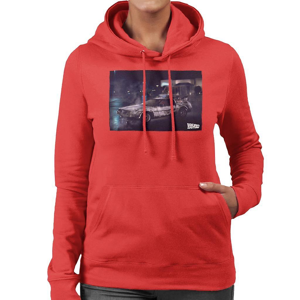 Back to the Future Delorean Cinematic Design Women's Hooded Sweatshirt Red Small