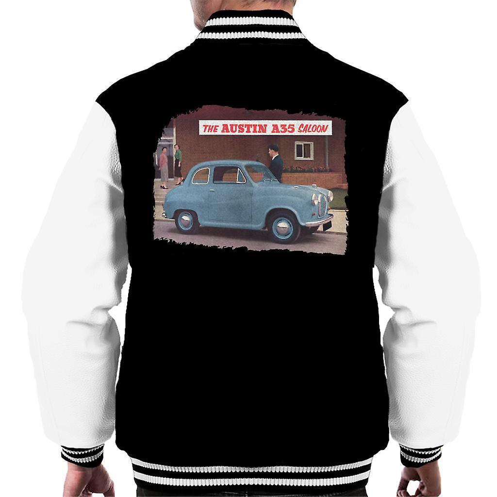 Austin A35 Saloon British Motor Heritage Men's Varsity Jacket Black/White X-Large