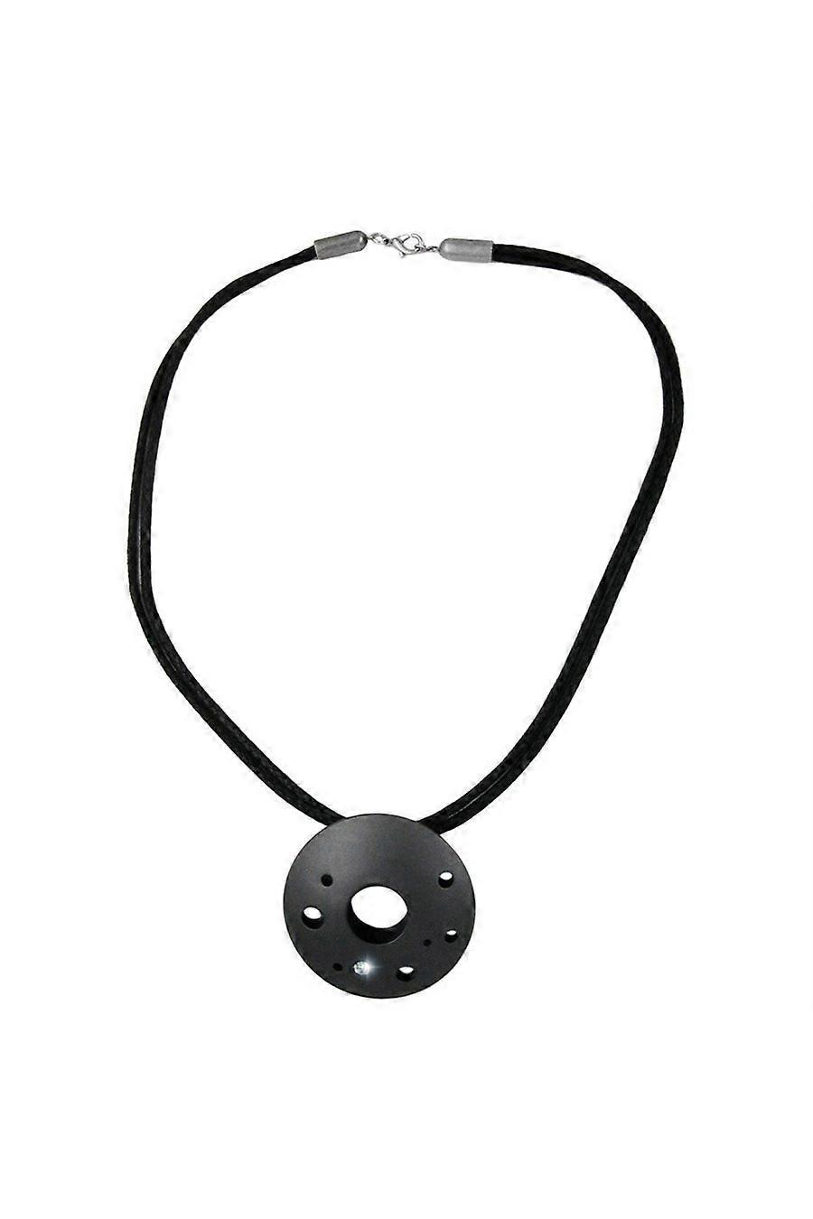 Gallay Necklace Metal Pendant Black Cord 50cm - Gl00230