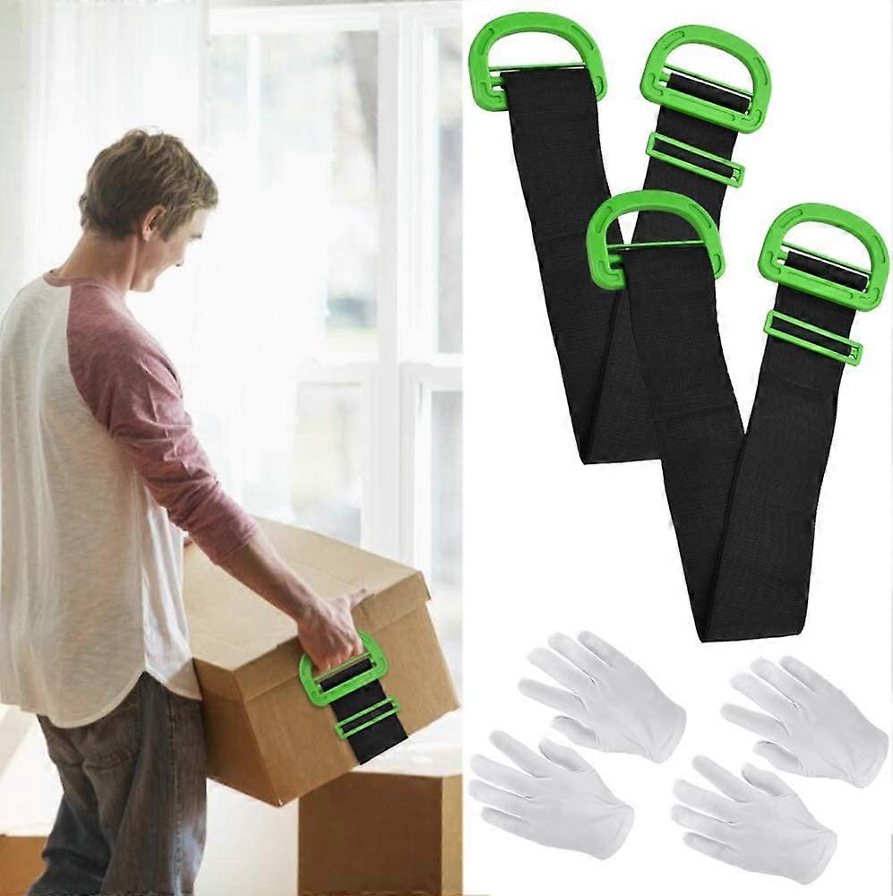 Phwj 2 Set Lifting Strap Heavy Duty Lifting Strap Furniture Transport Strap Loads 600lbs Moving Belt Moving Straps With Handles Adjustable Lifting ..