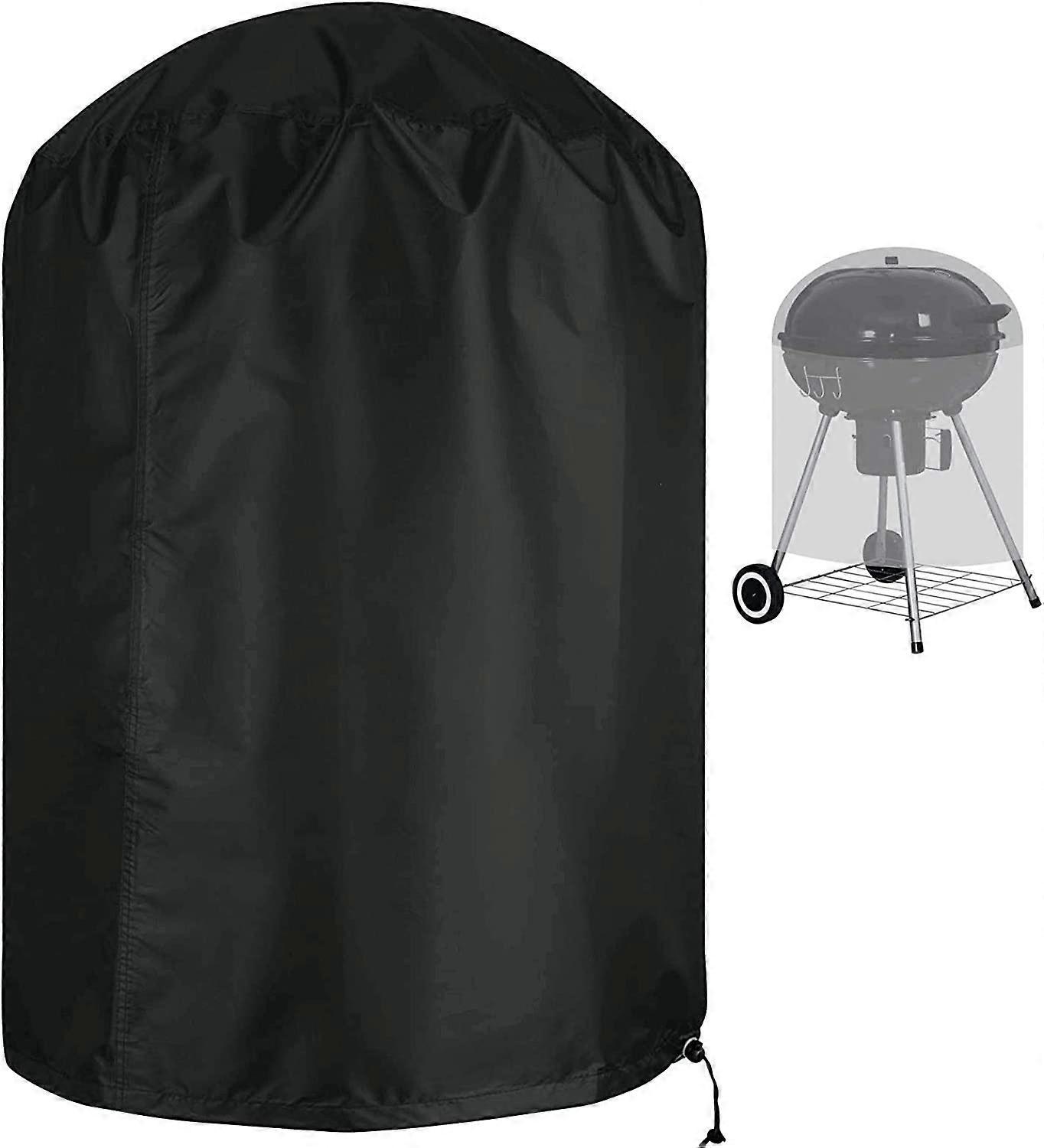 Augro Spherical BBQ Cover Waterproof Ripstop 210D Oxford Fabric Anti-UV,Windproof Side Strap Black 70x70cm