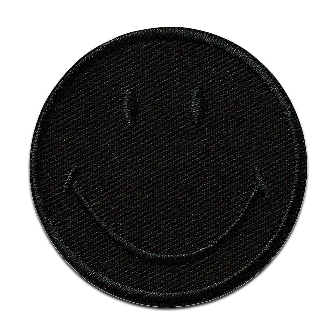 Mono-Quick Smiley © Black - Patch, Iron-on patch, Iron on, Size: 5 x 5 cm