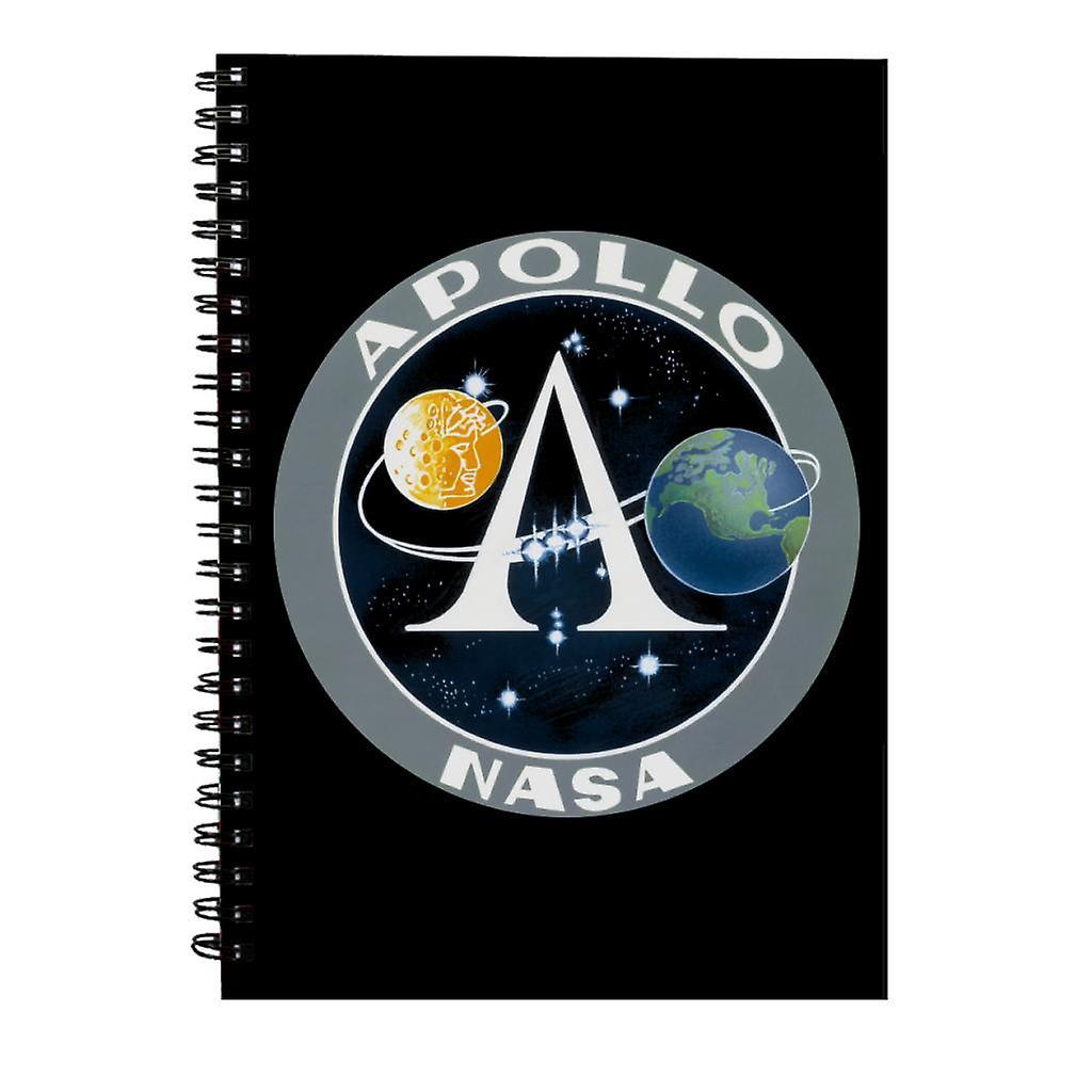 NASA Apollo Program Logo Badge Spiral Notebook Black 15 x 21 cm