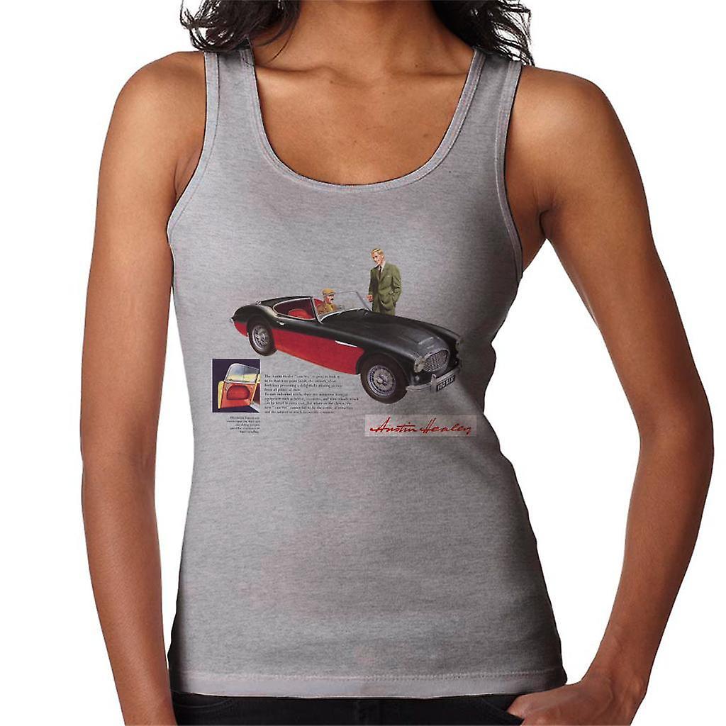 Austin Healey Black 100 Six British Motor Heritage Women's Vest Heather Grey XX-Large