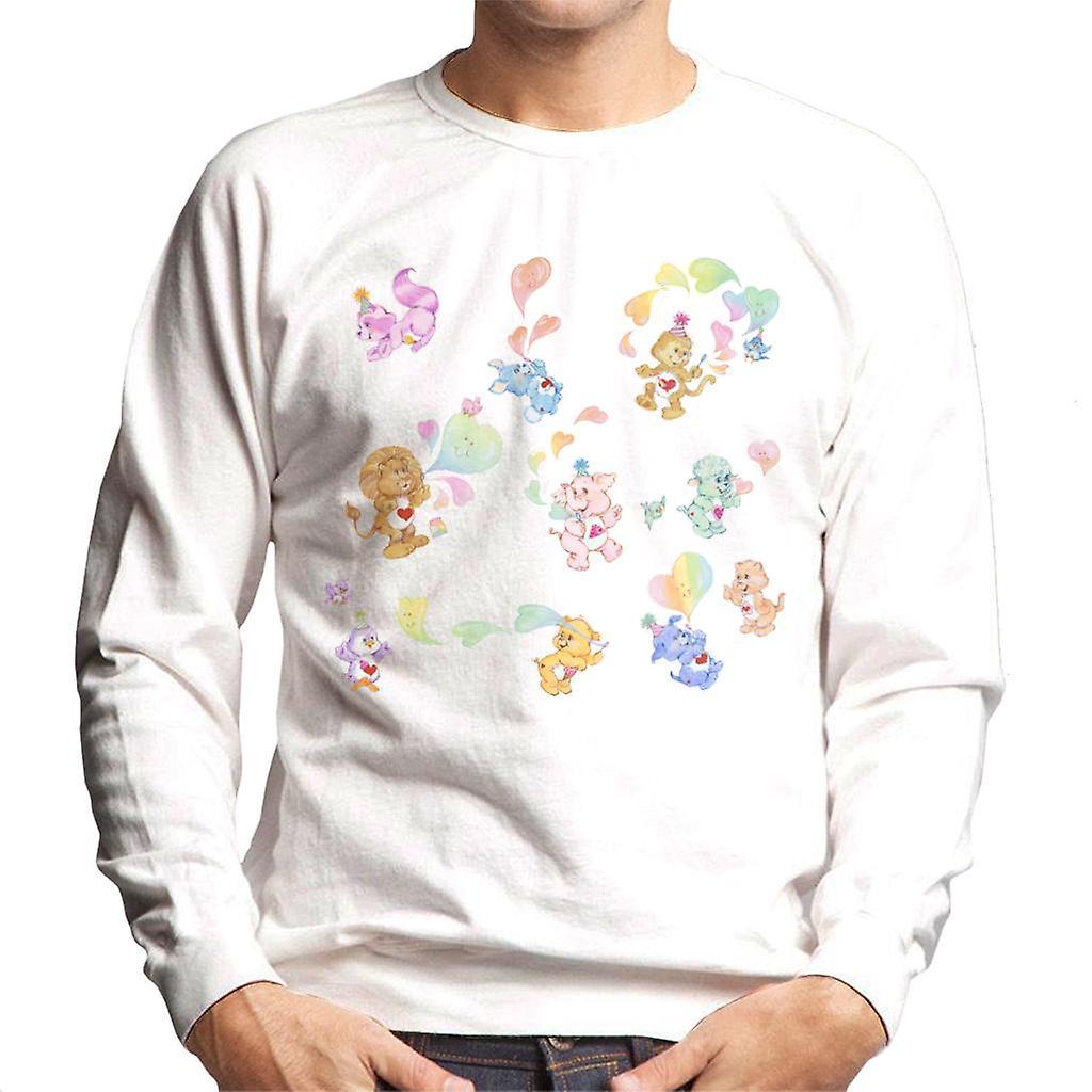 Care Bears Love Heart Montage Men's Sweatshirt White Medium