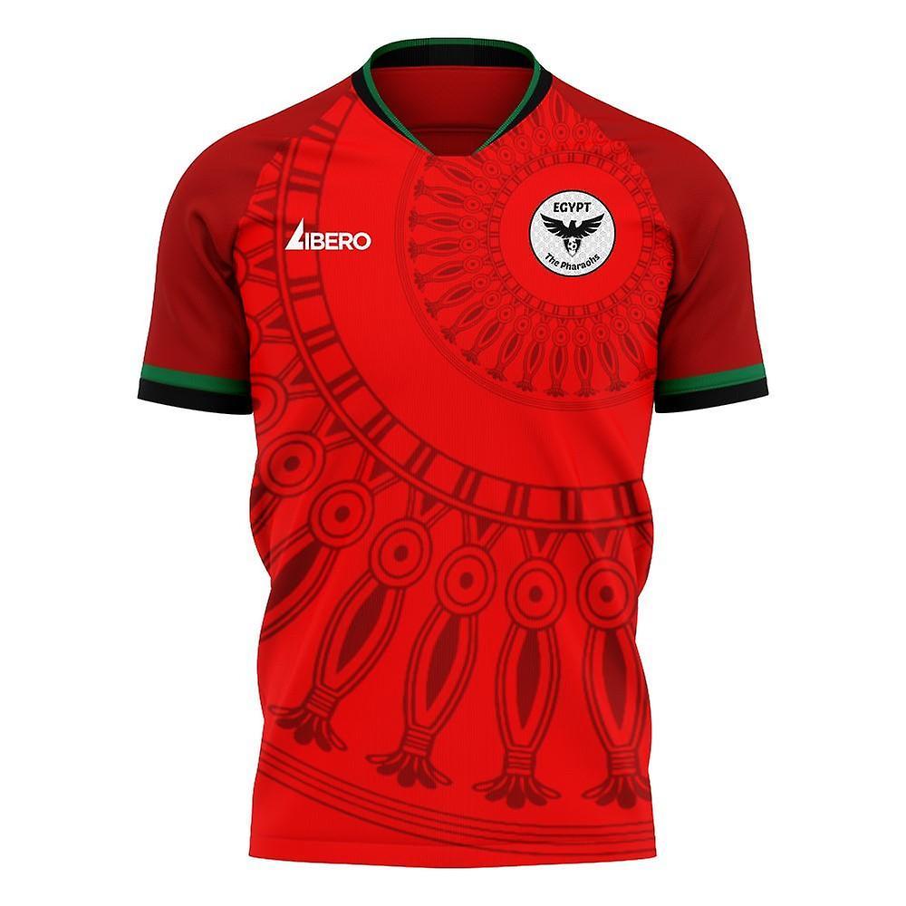 Libero Sportswear Egypt 2024-2025 Home Concept Football Kit (Libero) Red SB 25-27 inch Chest (66/69cm)