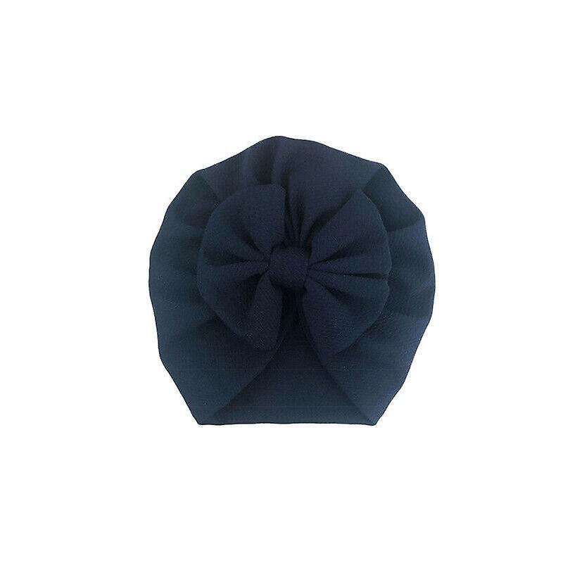 Slowmoose Baby Hat, Infant Beanie Solid Big Bowknot Cap Navy Blue