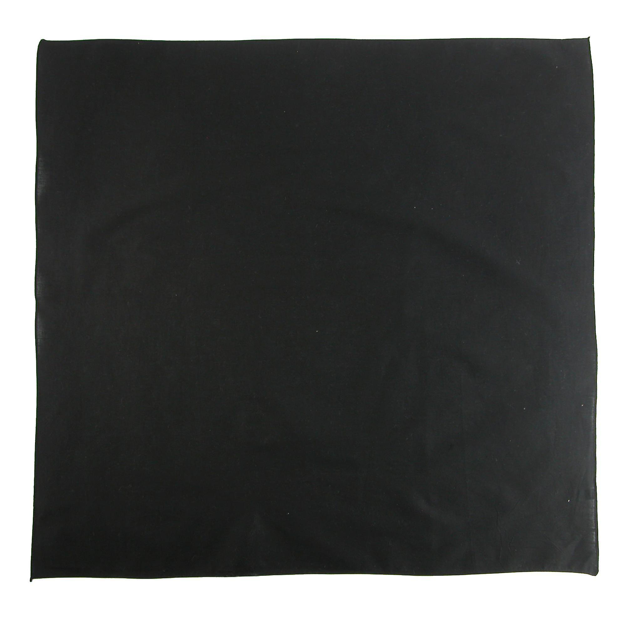 CTM_ CTM 27 Inch Extra Large Cotton Solid Color Bandana Black one size