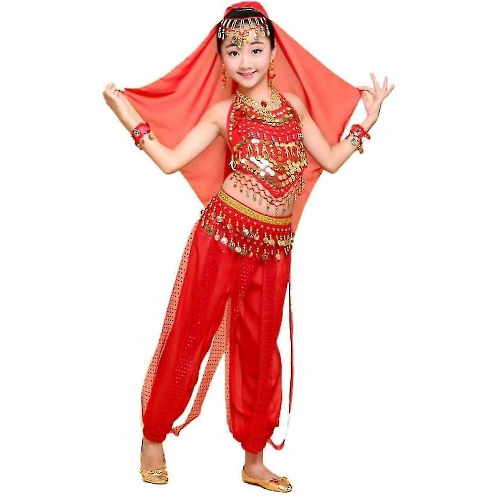 Kids Belly Dance Costumes Set Oriental Dance Girls Belly Dancing India Belly Dance Clothes Bellydance Child Kids Indian 6 Colors Zekai L 126 - 135c...