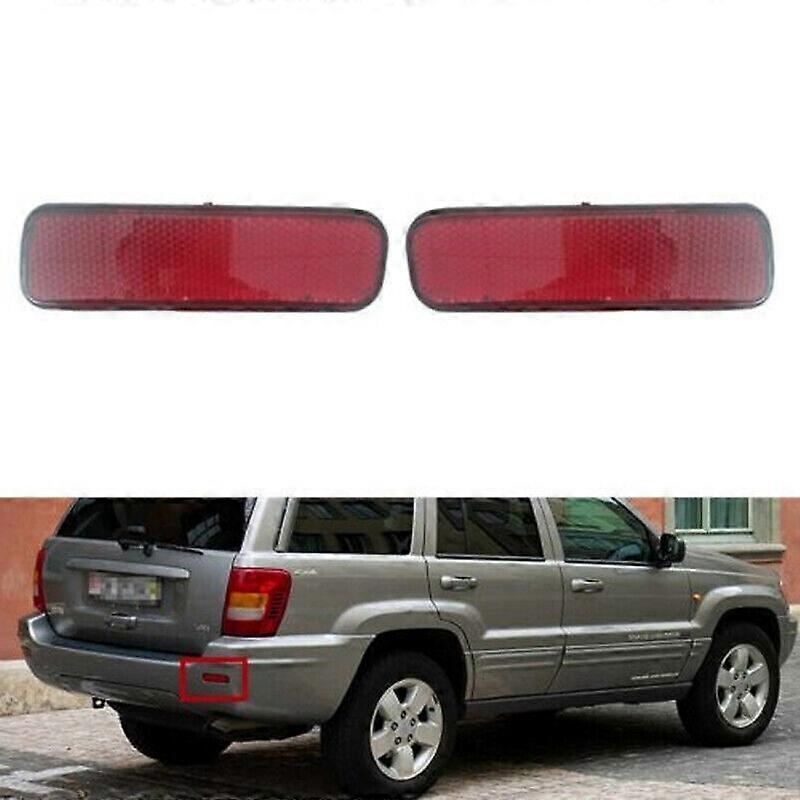 Lahdek For Jeep Grand Cherokee 1999-2006 Rear Bumper Reflector Light Marker Lamp 2pcs