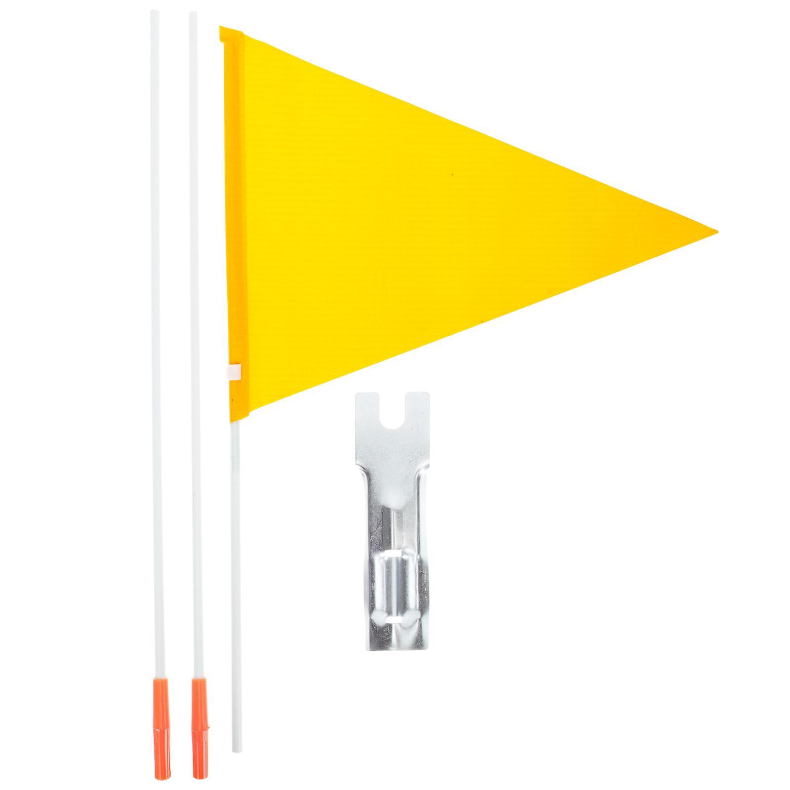 Tinksky Yellow Bike Portable Bike Flag Safety Triangle Flag Pole Mounting Flag Bike Flag Decor Bike Trailer Flag 38x0.6cm