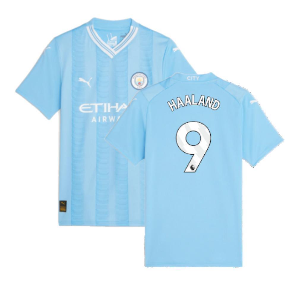 Puma 2023-2024 Man City Home Shirt (Ladies) (HAALAND 9) Blue Medium - Size 12