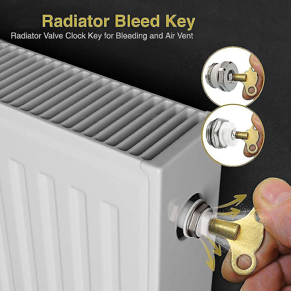 Zekai Radiator Plumbing Bleed Bleeding Key Keys Solid Brass For Venting Air Valve 20PK