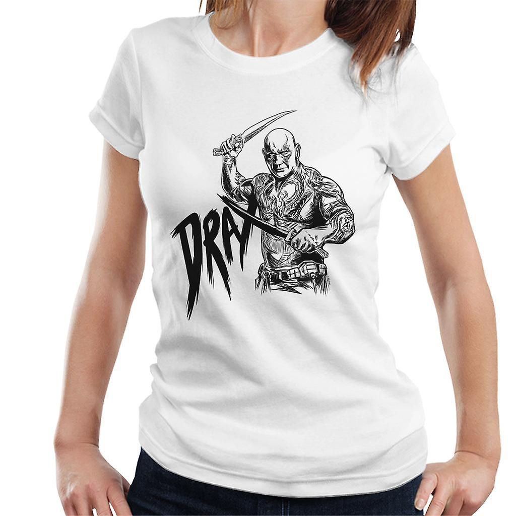 Marvel Guardians Of The Galaxy Vol 2 Drax The Destroyer Women's T-Shirt White XX-Large