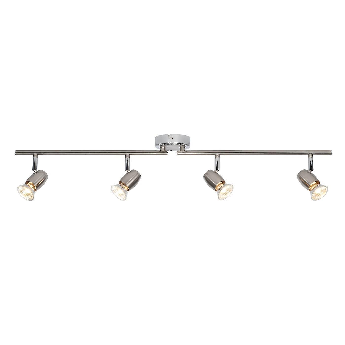 Endon Lighting 4 Light Spotlight Brushed Chrome, GU10