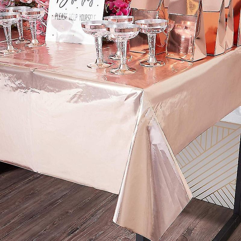 Xrelv 274*137cm Rose Gold Disposable Tablecloth Plastic Dot Table Cloth Cover Kids Adult Birthday Party Decoration Wedding Baby Shower dot-2